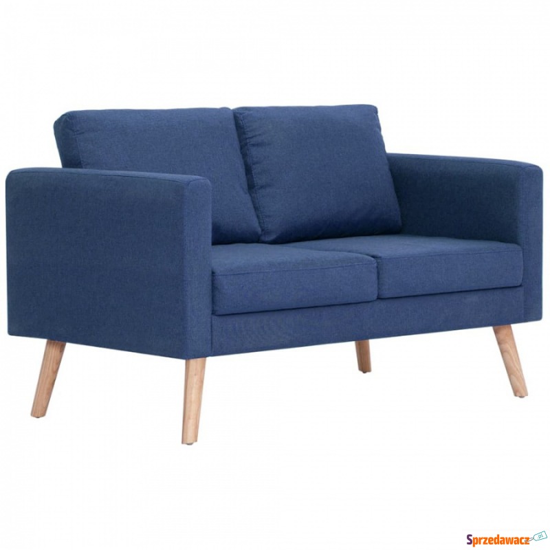 2-osobowa sofa tapicerowana tkaniną niebieska - Sofy, fotele, komplety... - Starogard Gdański