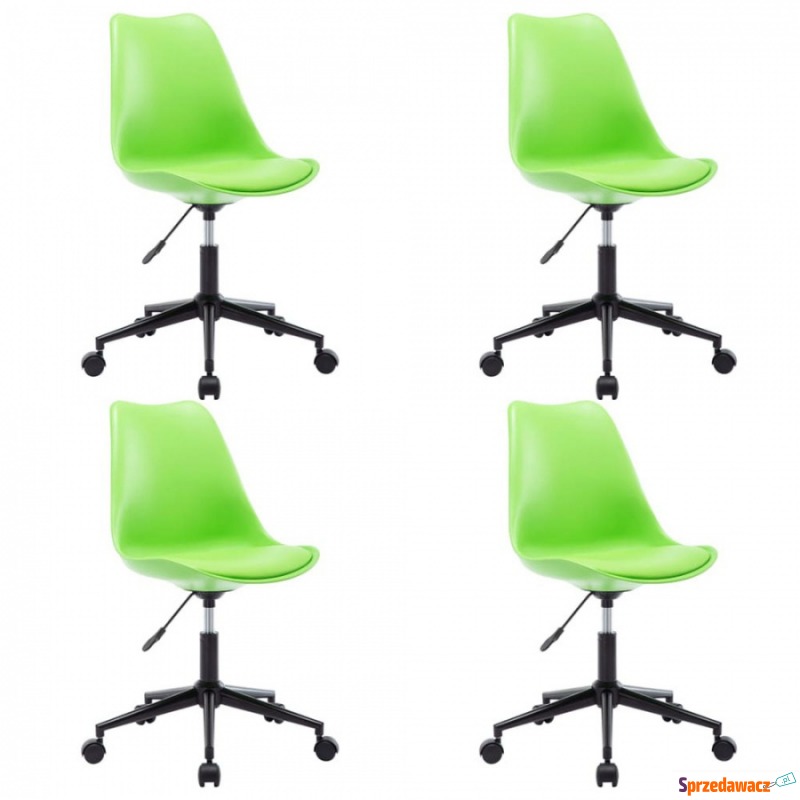 Krzesła biurowe obrotowe 4 szt. zielone sztuczna... - Krzesła biurowe - Piekary Śląskie