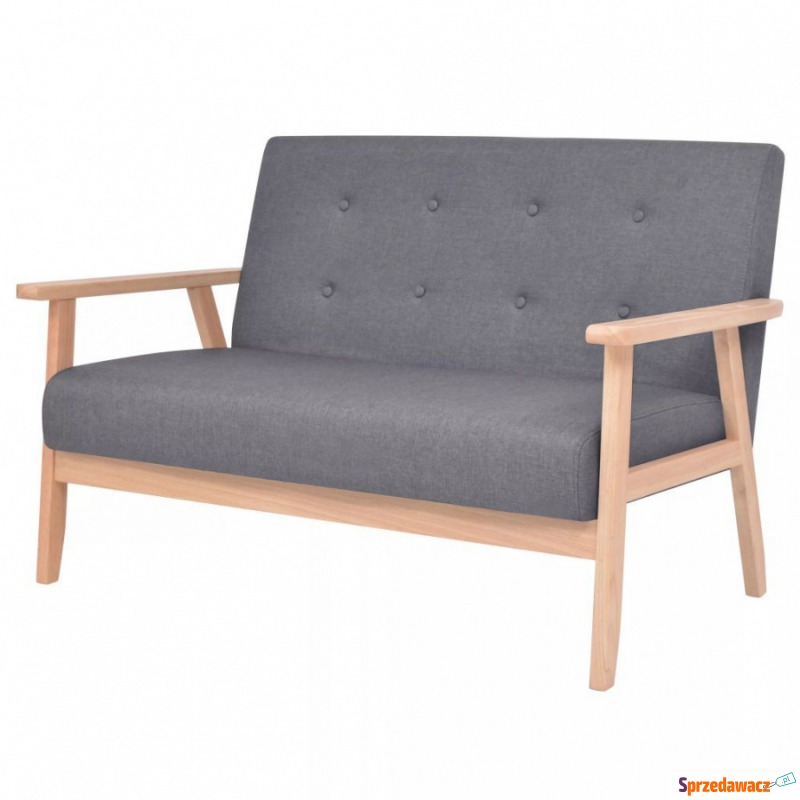 2-osobowa sofa materiałowa, ciemnoszara - Sofy, fotele, komplety... - Wałbrzych