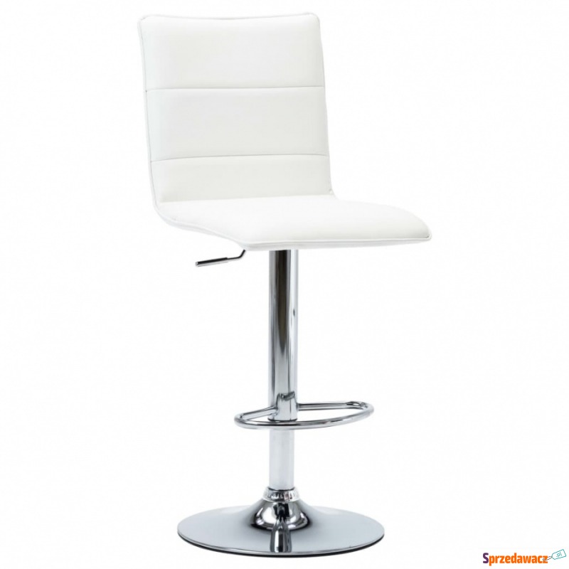 Krzesło barowe, białe, sztuczna skóra - Taborety, stołki, hokery - Skierniewice