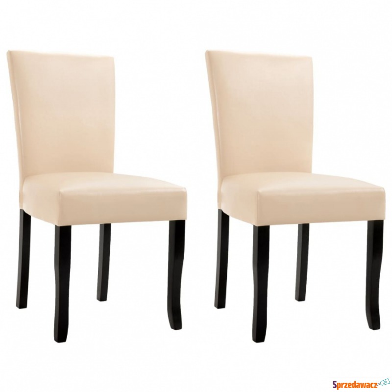 Krzesła do jadalni 2 szt. kremowe sztuczna skóra - Krzesła do salonu i jadalni - Skierniewice