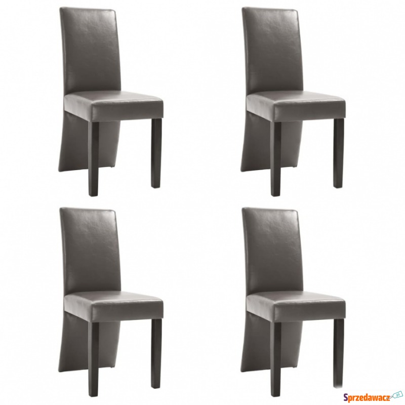 Krzesła do jadalni 4 szt. szare sztuczna skóra - Krzesła do salonu i jadalni - Kielce
