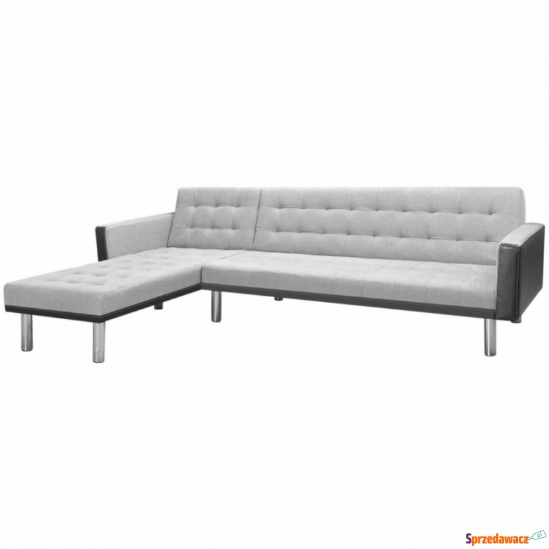 Sofa rogowa z tkaniny, 218x155x69 cm szaro-czarna - Sofy, fotele, komplety... - Wołomin