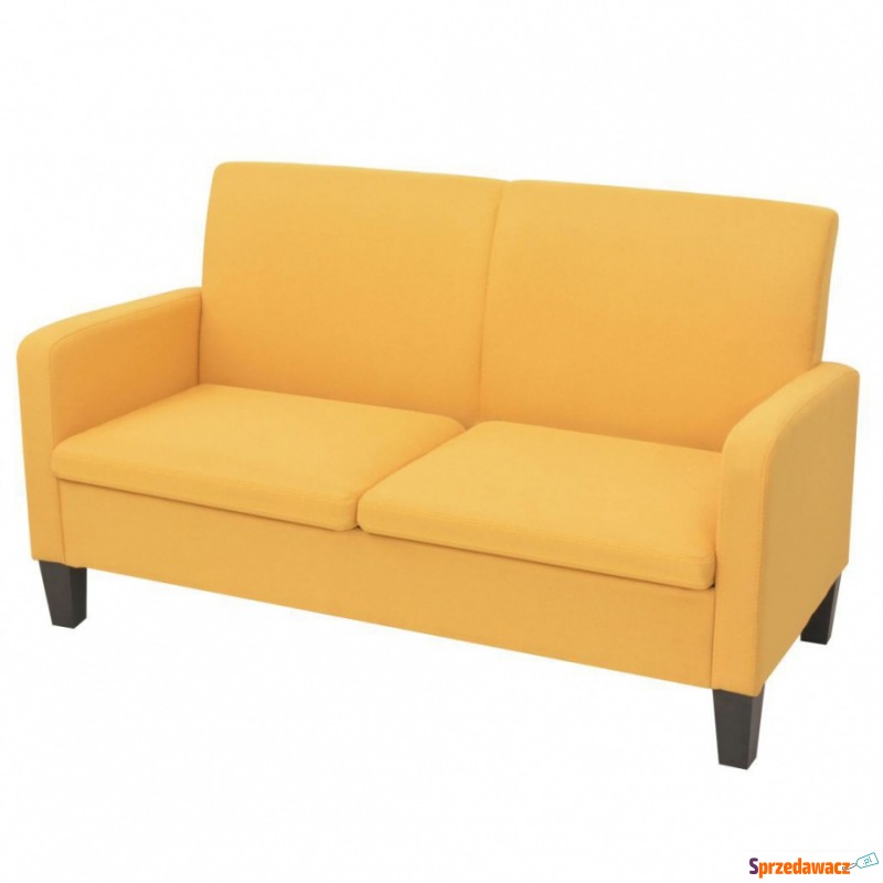 Sofa 2-osobowa, żółta, 135 x 65 x 76 cm - Sofy, fotele, komplety... - Siedlce