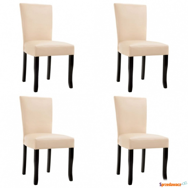 Krzesła do jadalni 4 szt. kremowe sztuczna skóra - Krzesła do salonu i jadalni - Sieradz