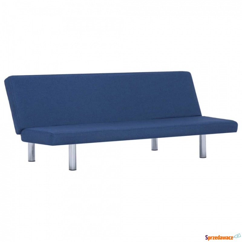 Sofa rozkładana niebieska poliester - Sofy, fotele, komplety... - Szczytno