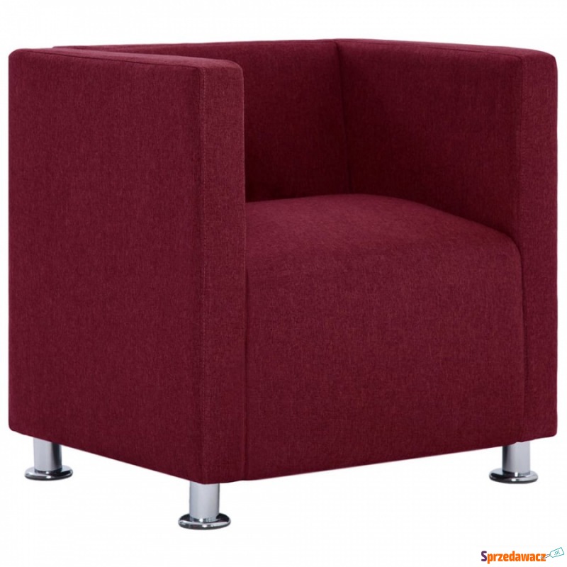 Fotel kubik kolor czerwonego wina poliester - Krzesła biurowe - Jastrzębie-Zdrój