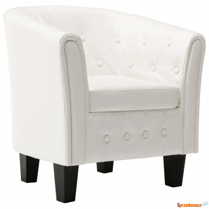 Fotel biały sztuczna skóra - Krzesła biurowe - Zabrze