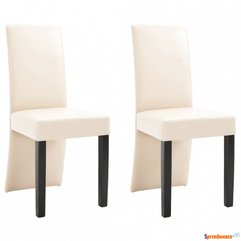 Krzesła do jadalni 2 szt. kremowe sztuczna skóra - Krzesła do salonu i jadalni - Działdowo