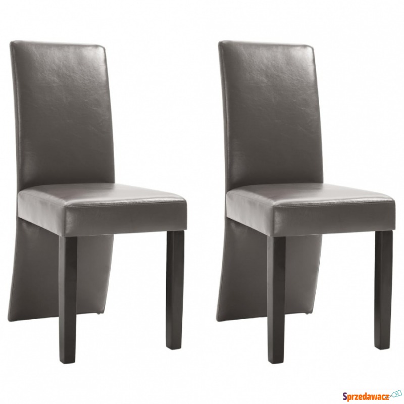 Krzesła do jadalni 2 szt. szare sztuczna skóra - Krzesła do salonu i jadalni - Świętochłowice