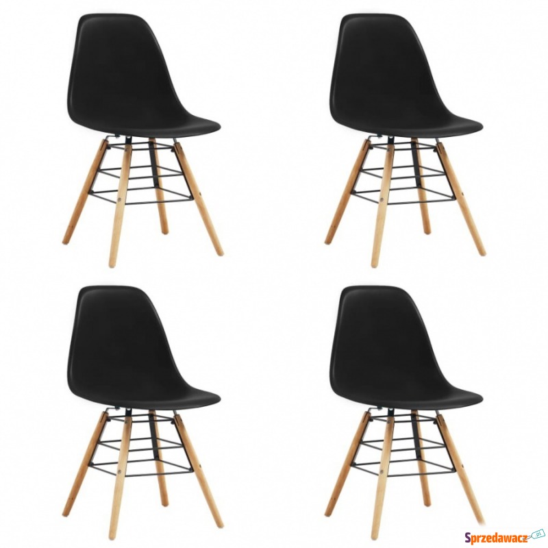Krzesła do kuchni 4 szt. czarne plastik - Krzesła kuchenne - Otwock