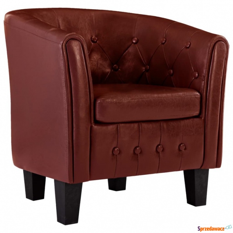 Fotel czerwone wino sztuczna skóra - Krzesła biurowe - Domaszowice