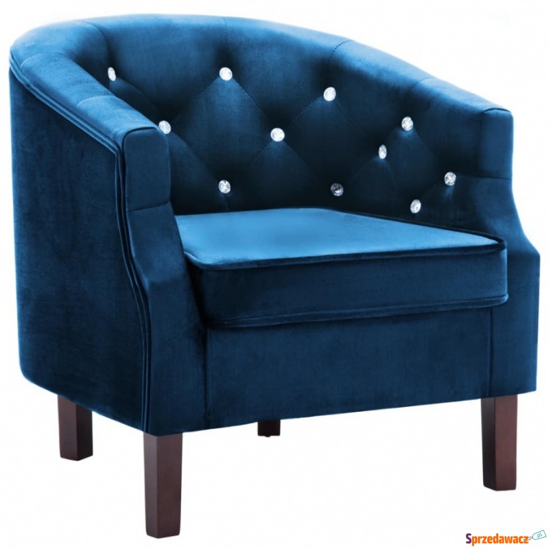 Fotel niebieski aksamit - Krzesła biurowe - Malbork