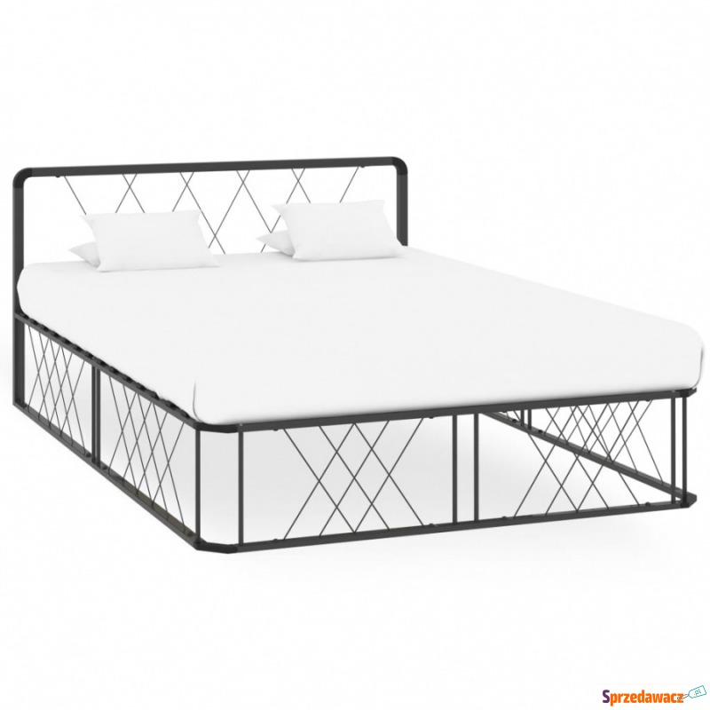 Rama łóżka, szara, metalowa, 160 x 200 cm - Łóżka - Zgorzelec