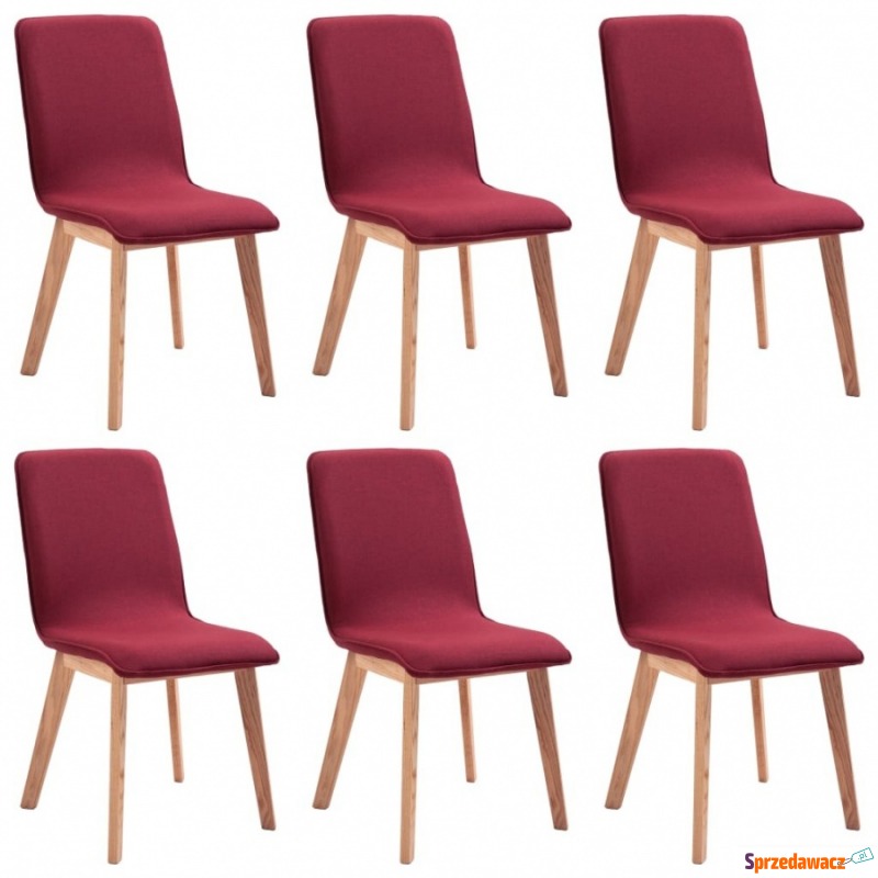 Krzesła stołowe, 6 szt., czerwone, tkanina i... - Krzesła kuchenne - Leszno