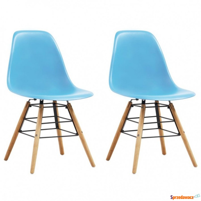 Krzesła do kuchni 2 szt. niebieskie plastik - Krzesła kuchenne - Pińczów