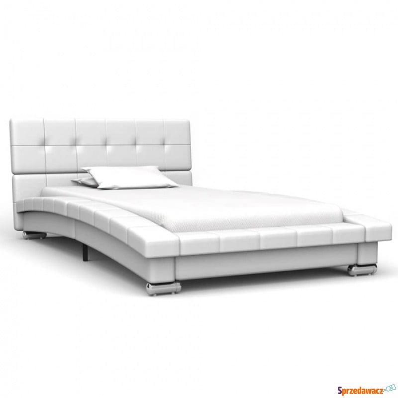 Rama łóżka, biała, sztuczna skóra, 200 x 90 cm - Łóżka - Kołobrzeg