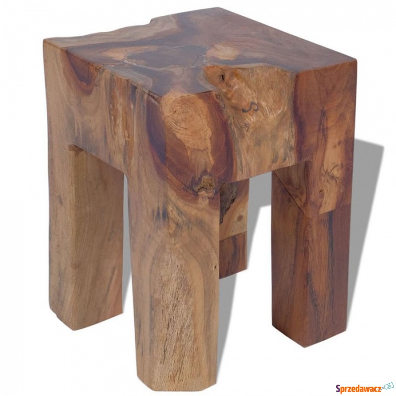 Stołek z drewna tekowego 30x30x40 cm - Taborety, stołki, hokery - Tarnowiec
