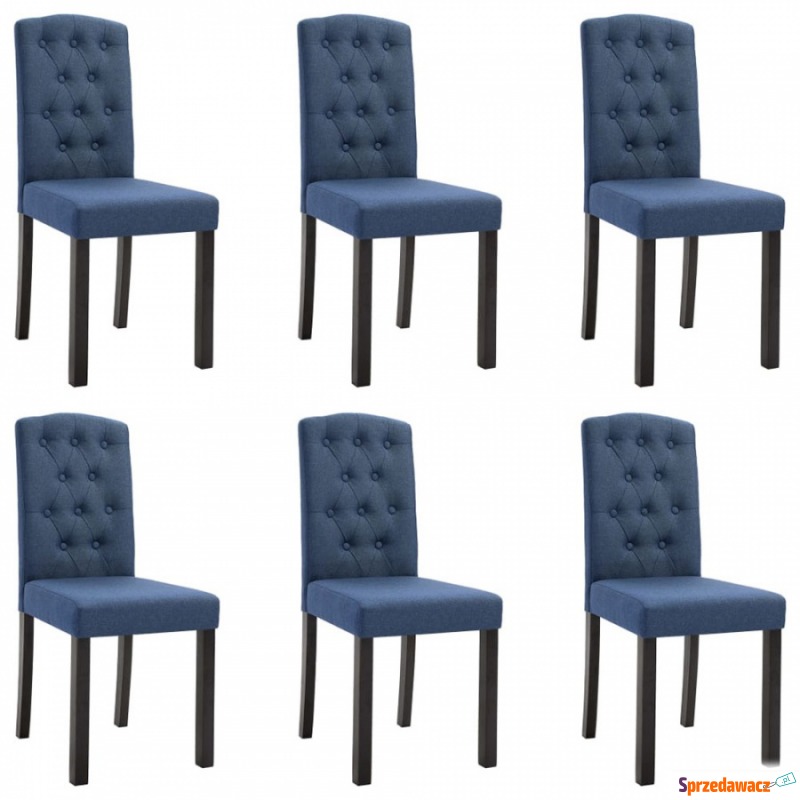 Krzesła do jadalni 6 szt. niebieskie tapicerowane... - Krzesła do salonu i jadalni - Knurów