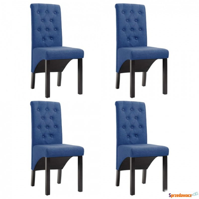 Krzesła do jadalni 4 szt. niebieskie tapicerowane... - Krzesła do salonu i jadalni - Zgierz