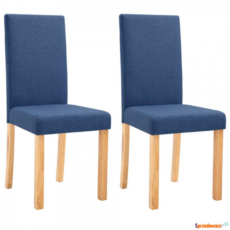 Krzesła do jadalni 2 szt. niebieskie tapicerowane... - Krzesła do salonu i jadalni - Mysłowice