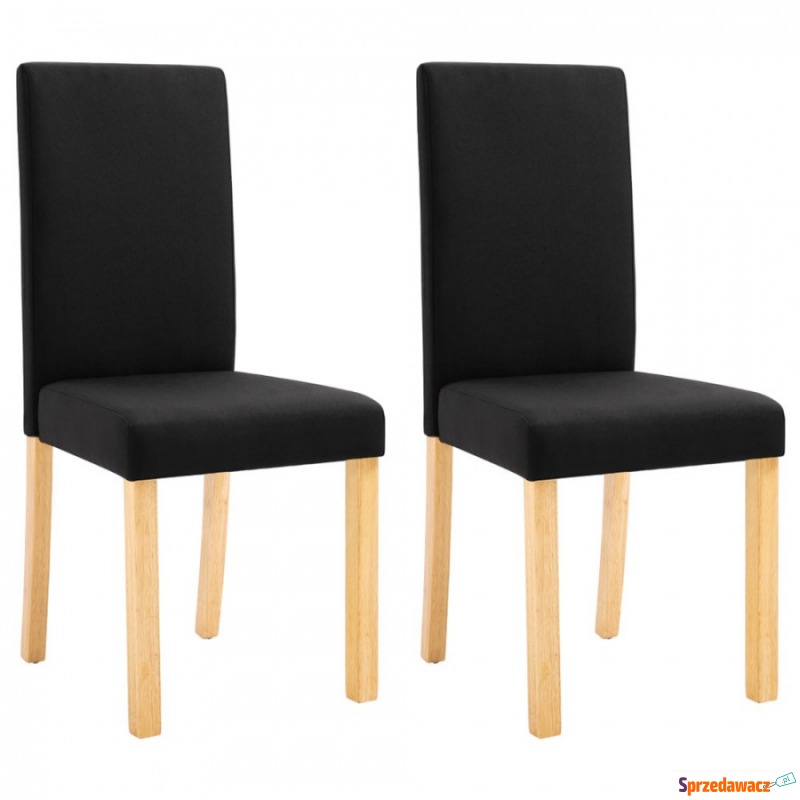 Krzesła do jadalni 2 szt. czarne tapicerowane... - Krzesła do salonu i jadalni - Wrocław