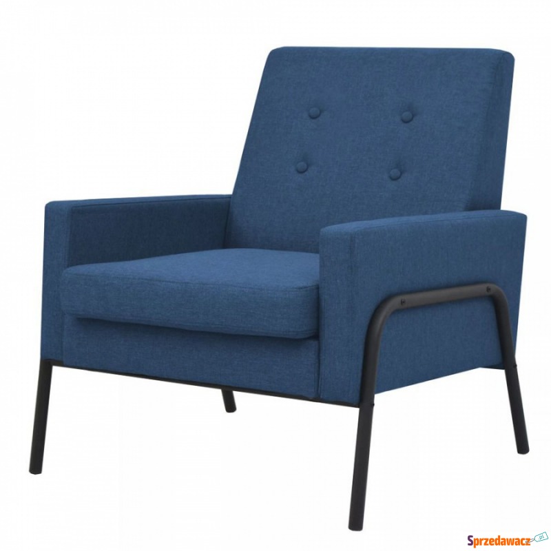 Fotel do salonu tapicerowany materiałem niebieski - Sofy, fotele, komplety... - Żory