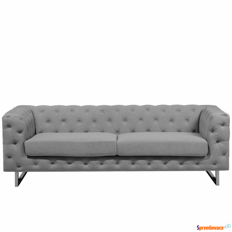 Sofa tapicerowana trzyosobowa jasnoszara Rosai - Sofy, fotele, komplety... - Białogard