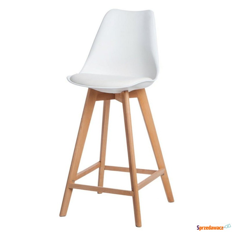 Krzesło barowe Norden wood high PP białe - Taborety, stołki, hokery - Rybnik