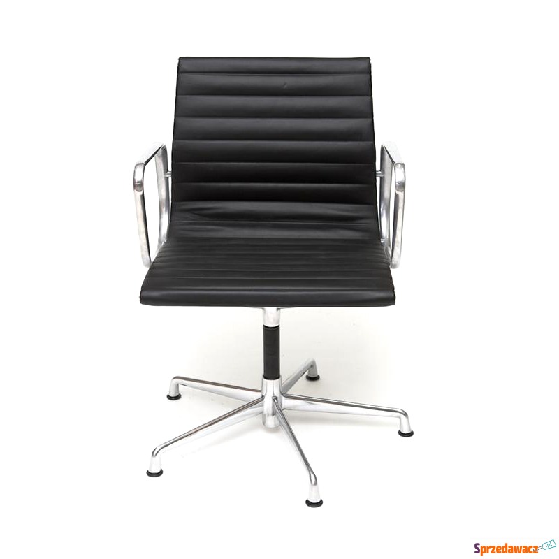 Krzesło biurowe skórzane czarne chrom - Krzesła biurowe - Paczkowo