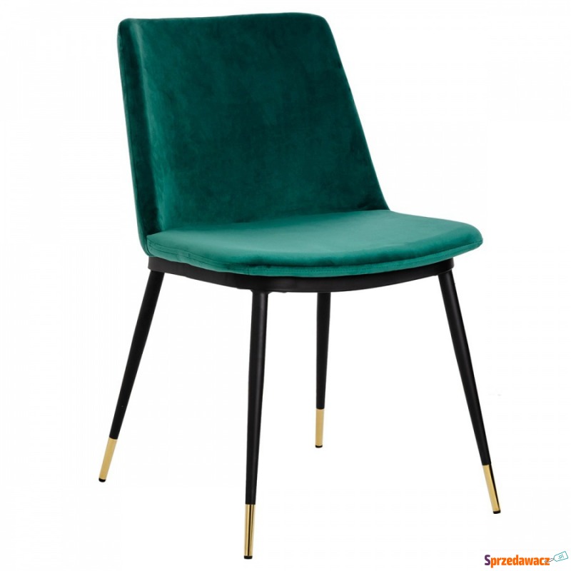 Krzesło DIEGO zielone - welur, podstawa czarno... - Krzesła do salonu i jadalni - Radomsko