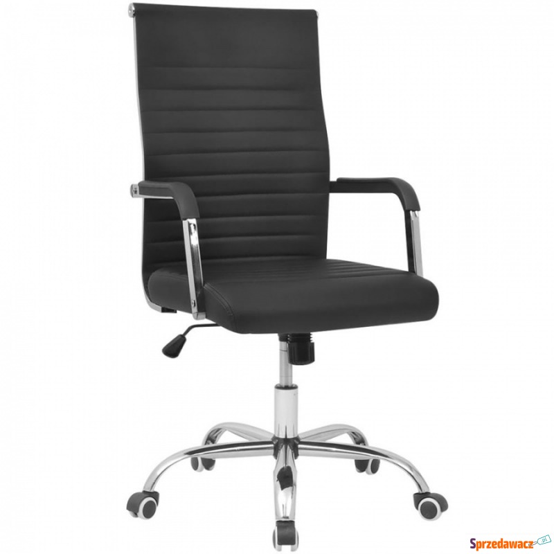 Krzesło biurowe sztuczna skóra czarne - Krzesła biurowe - Świdnica