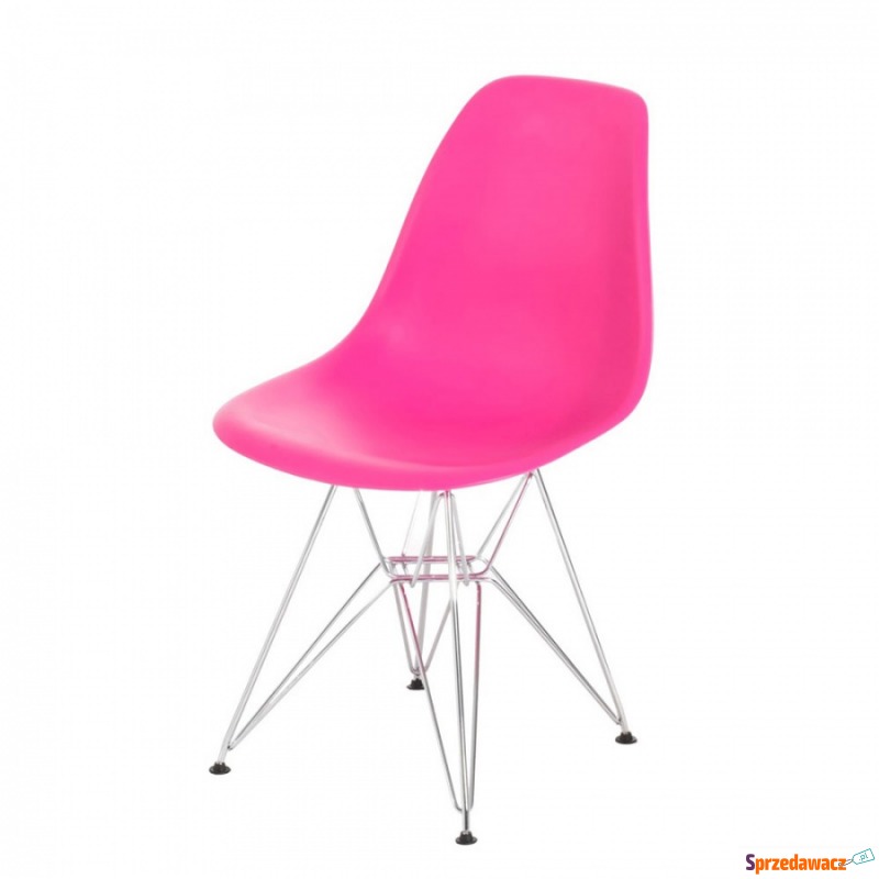 Krzesło P016 PP dark pink, chromowane nogi - Krzesła do salonu i jadalni - Wieluń
