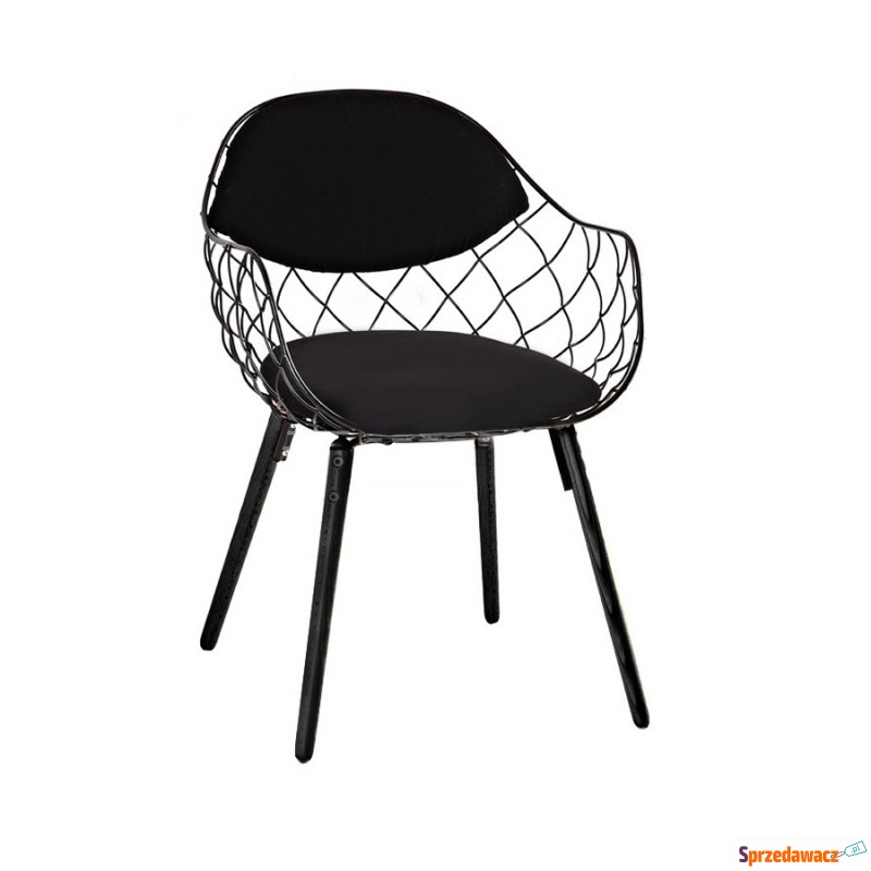 Krzesło DEMON czarne - metal, ekoskóra, podstawa... - Krzesła do salonu i jadalni - Pabianice