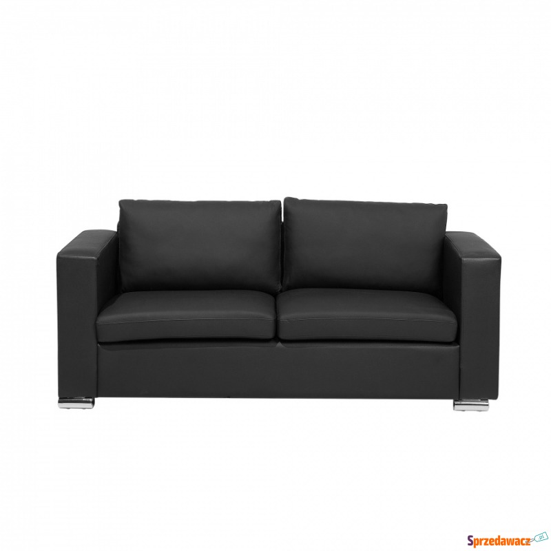 Skórzana sofa trzyosobowa czarna - kanapa - Gabriele - Sofy, fotele, komplety... - Grójec