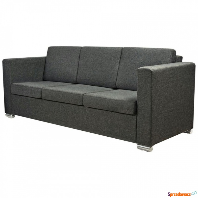 3 osobowa sofa tapicerowana ciemnoszara - Sofy, fotele, komplety... - Sianowo