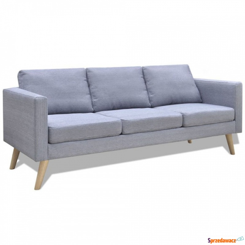 Sofa 3-osobowa, materiałowa, jasnoszara - Sofy, fotele, komplety... - Swarzędz