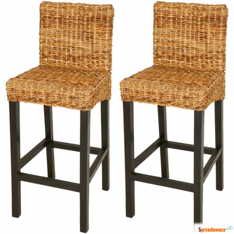 Krzesła barowe 2 szt. drewno abaka brązowe - Taborety, stołki, hokery - Zgierz