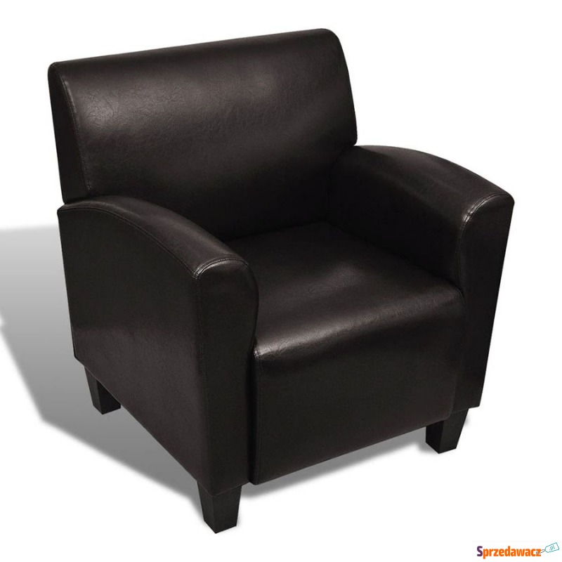 Fotel ze skóry syntetycznej ciemnobrązowy - Krzesła biurowe - Paczkowo