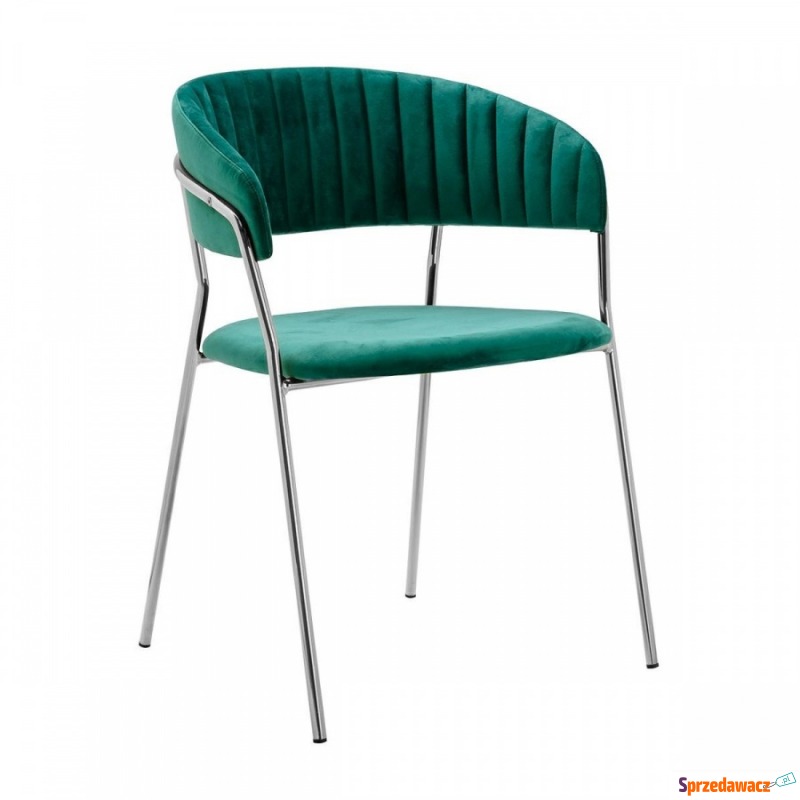 Krzesło MARGO SILVER ciemny zielony - welur,... - Krzesła do salonu i jadalni - Tarnów