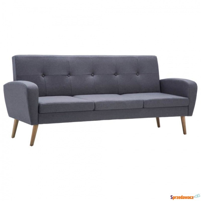 Sofa 3-osobowa tapicerowana tkaniną jasnoszara - Sofy, fotele, komplety... - Zamość