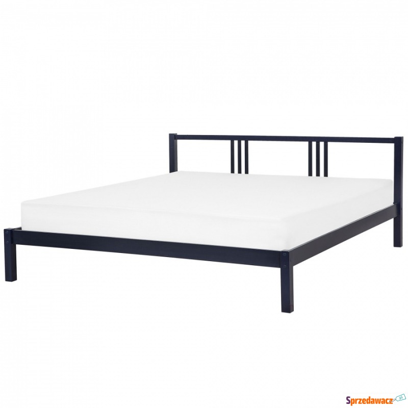 Łóżko drewniane 180 x 200 cm ciemnoniebieskie... - Łóżka - Orpiszew