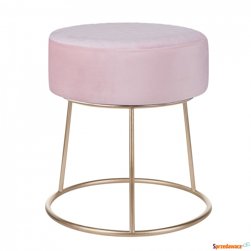 Stołek welurowy 35 x 35 cm różowy DELCO - Taborety, stołki, hokery - Słupsk