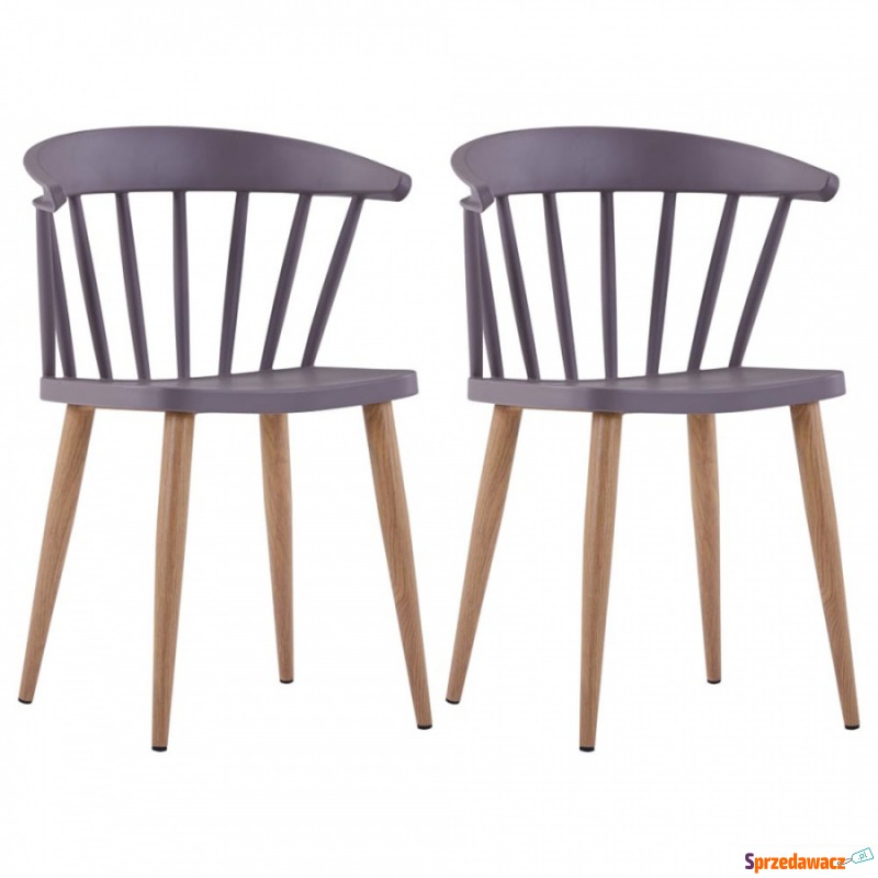 Krzesła do kuchni 2 szt. szare plastik - Krzesła kuchenne - Piaseczno
