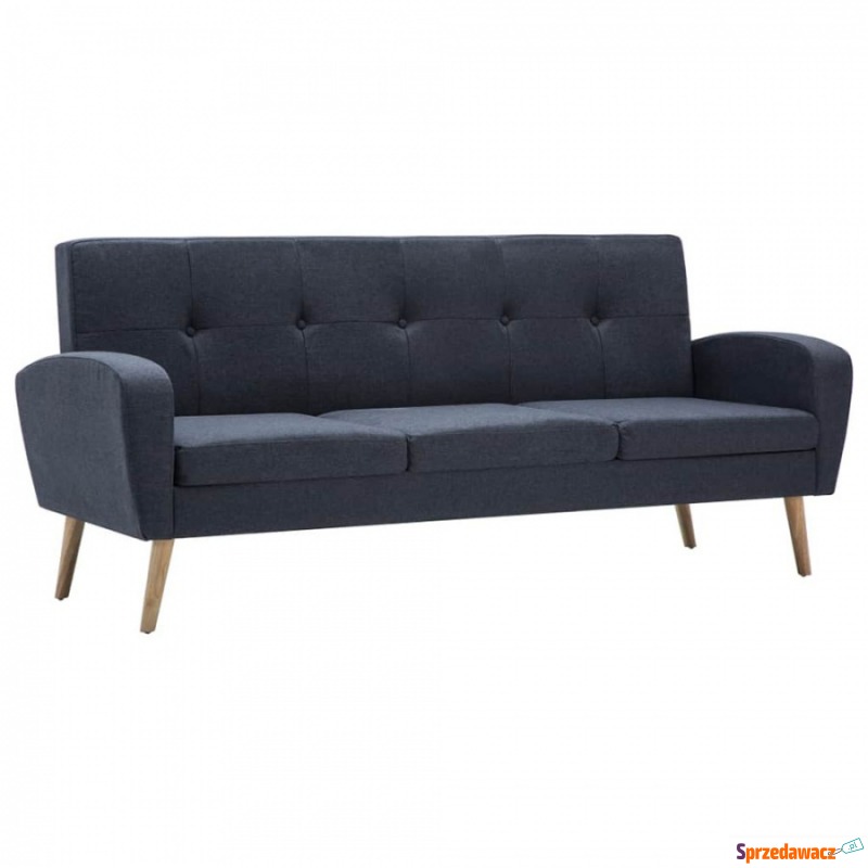 3-osobowa sofa tapicerowana tkaniną ciemnoszara - Sofy, fotele, komplety... - Rogoźnik