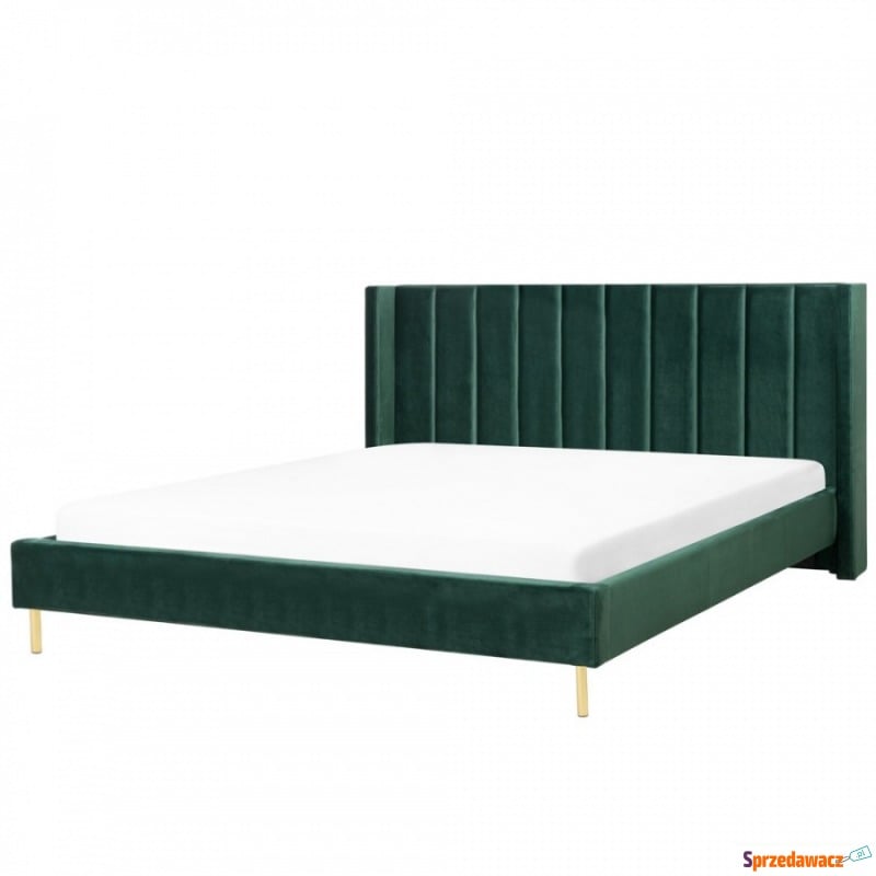 Łóżko welurowe 180 x 200 cm zielone VILLETTE - Łóżka - Przemyśl