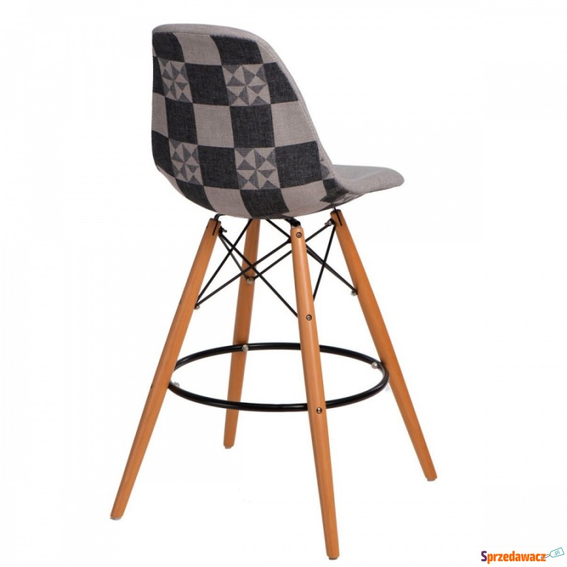 Krzesło barowe P016W Pattern D2 szare - Taborety, stołki, hokery - Tczew