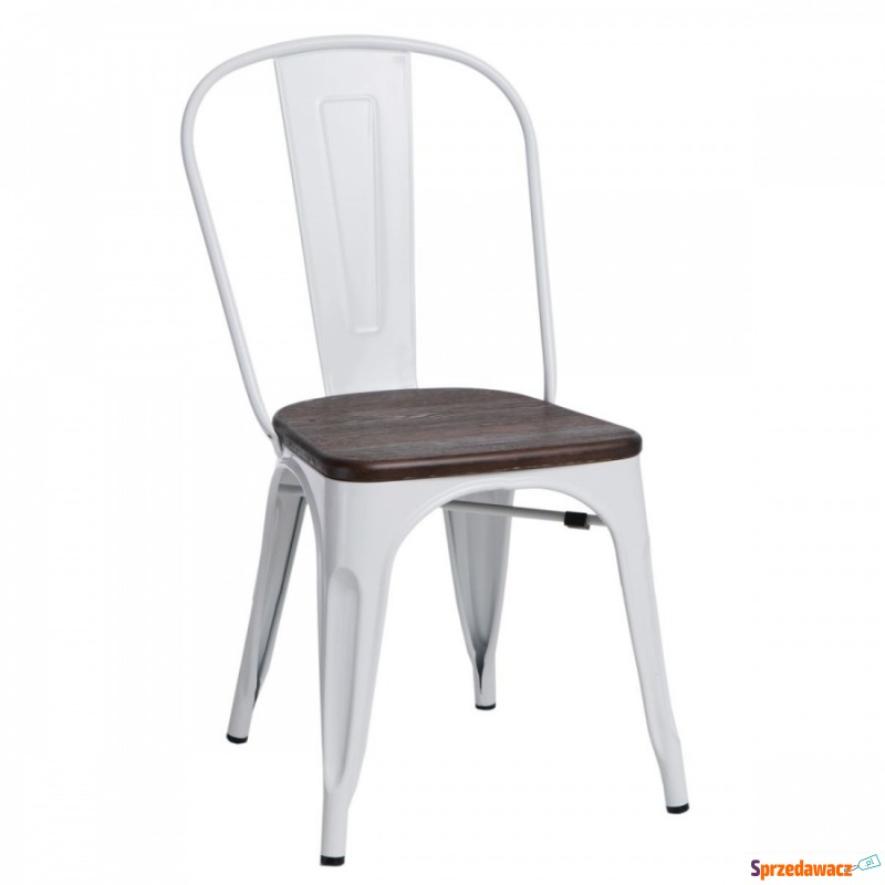 Krzesło Paris Wood D2 białe-sosna szczotkowana - Krzesła do salonu i jadalni - Biała Podlaska
