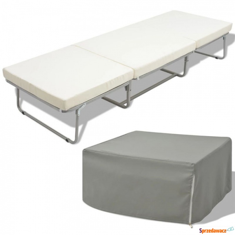 Rozkładane łóżko/stołek z materacem, stalowe,... - Łóżka - Nakło nad Notecią