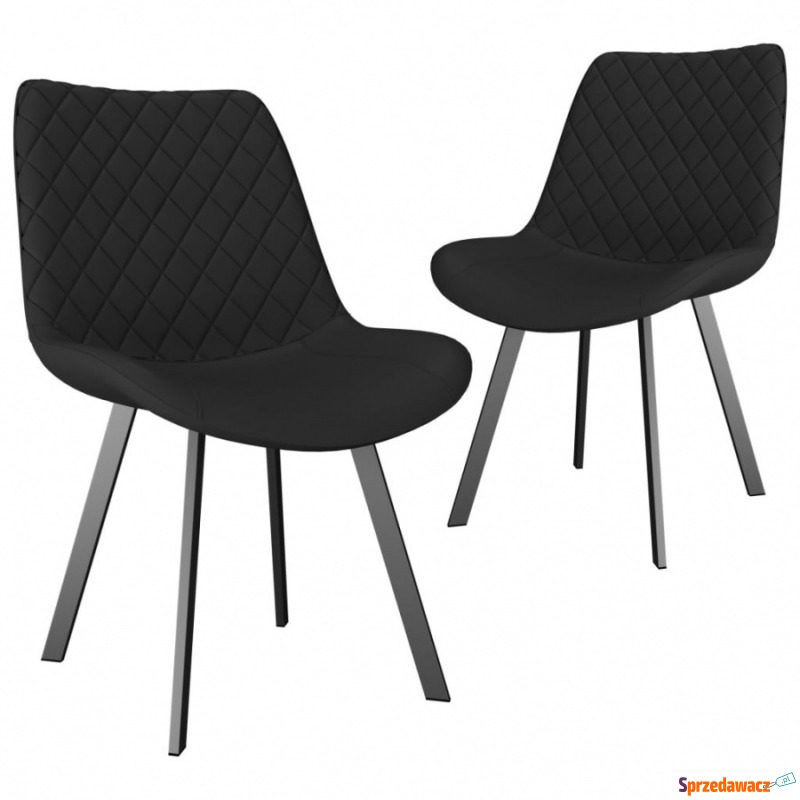 Krzesła do kuchni 2 szt. szare sztuczna skóra - Krzesła kuchenne - Mysłowice